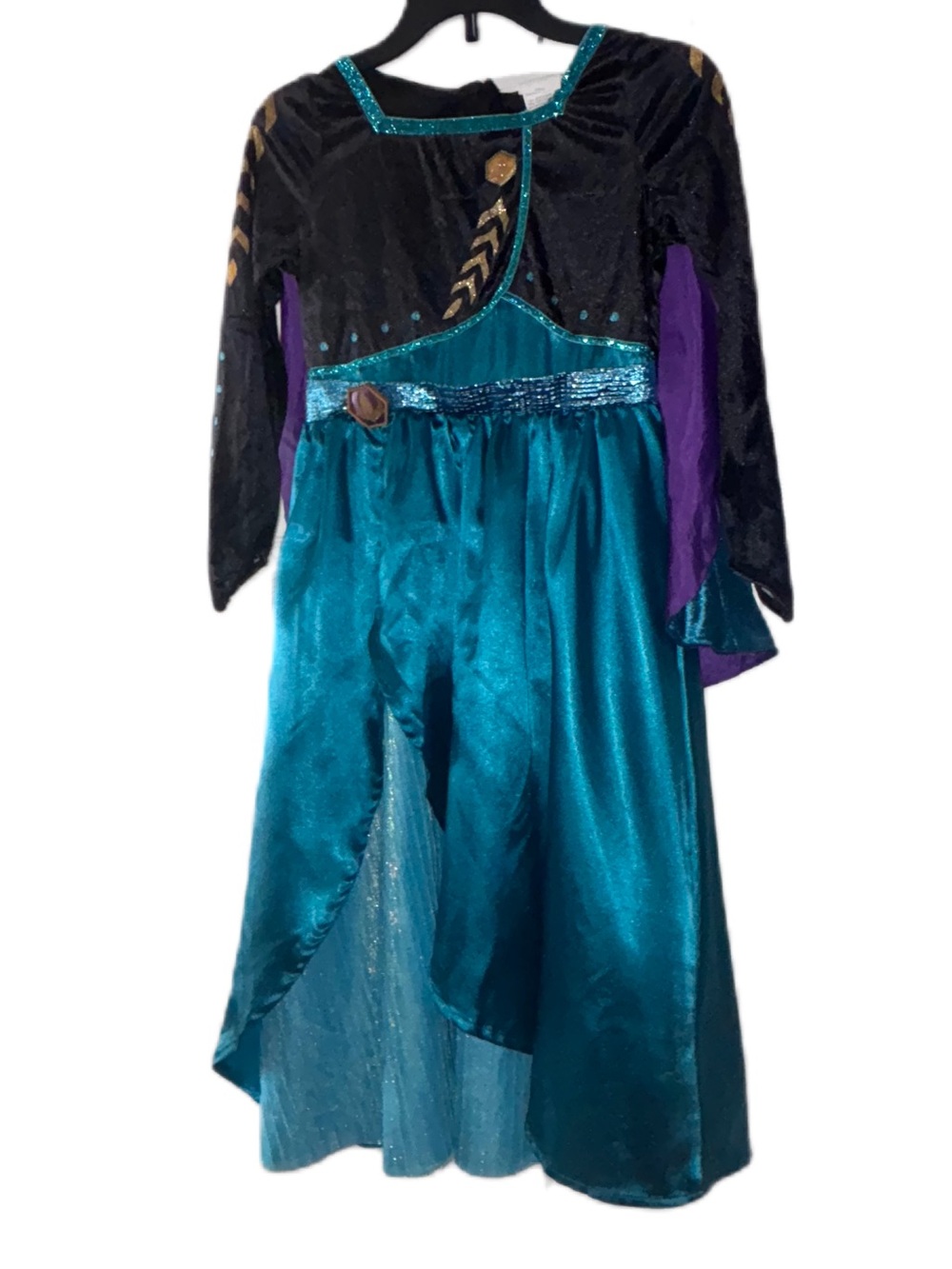 Disney's Queen Anna Frozen in Teal, Black & Purple Princess Dress Up Girls S - Picture 4 of 14